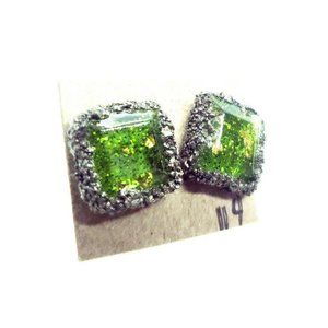 Resin and pyrite studs #114